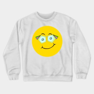 Emoji - rainbow colours face Crewneck Sweatshirt